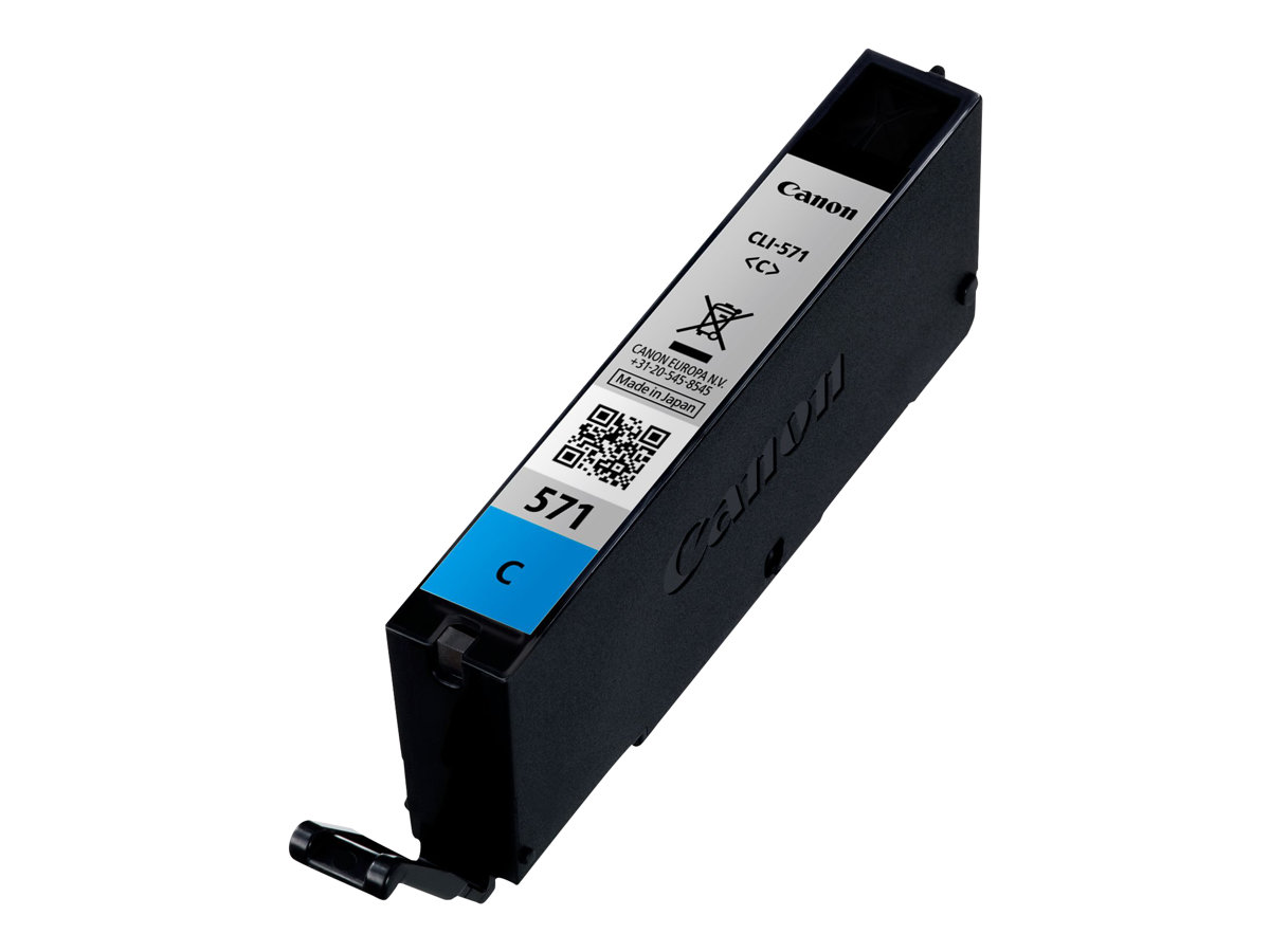 Canon CLI-571C - 7 ml - Cyan - original - Tintenbehälterfür PIXMA TS5051 - TS5053 - TS5055 - TS6050 - TS6051 - TS6052 - TS8051 - TS8052 - TS9050 - TS9055