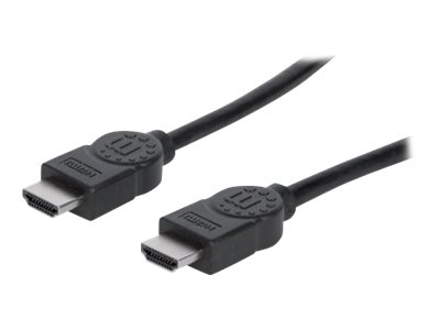 Manhattan HDMI Cable with Ethernet, 4K@30Hz (High Speed)1m - Male to Male - Black - Ultra HD 4k x 2k - Fully Shielded - Gold Plated Contacts -  - Polybag - Hohe Geschwindigkeit - HDMI-Kabel mit Ethern