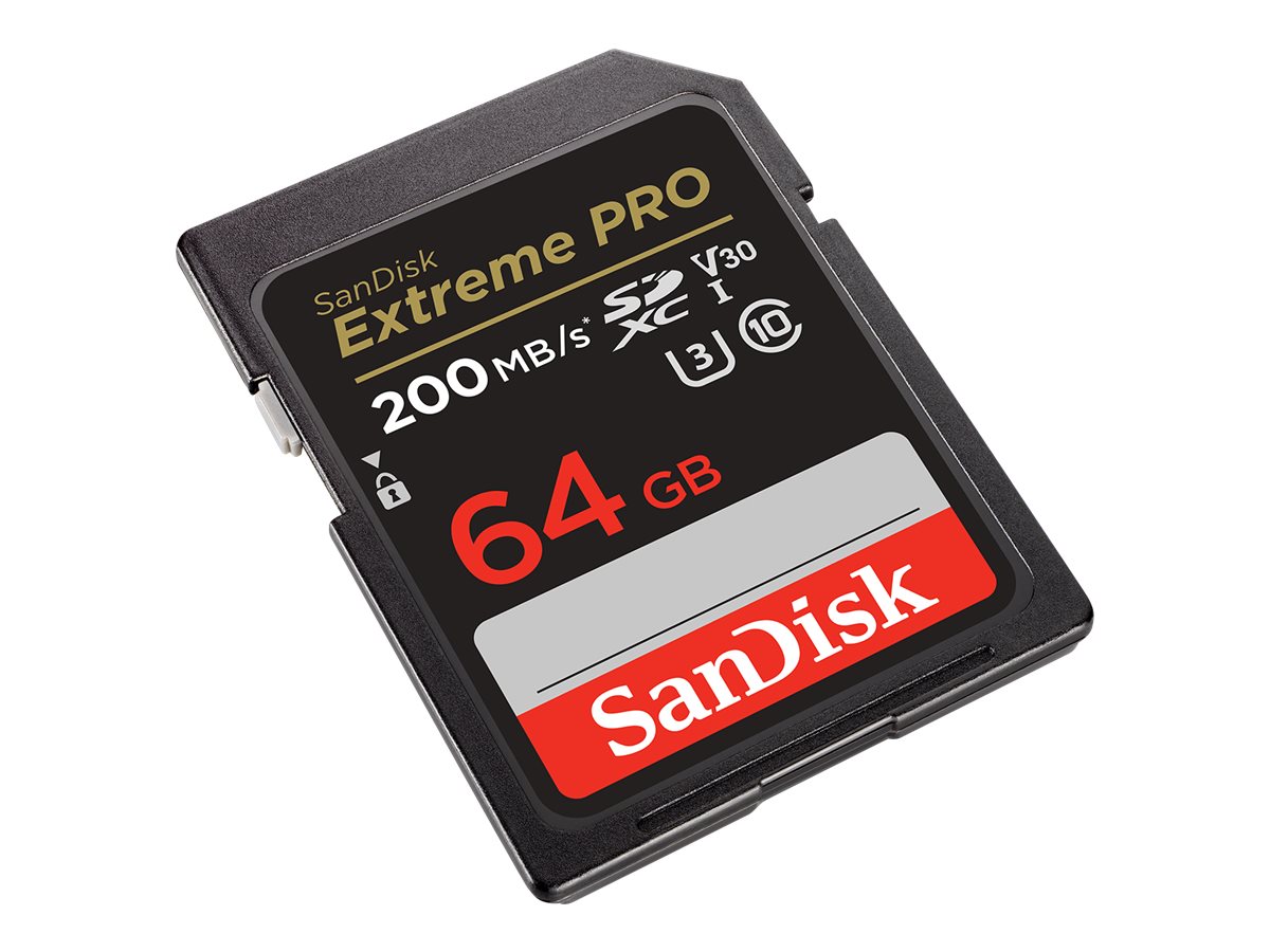 SanDisk Extreme Pro - Flash-Speicherkarte - 64GB - Video Class V30 / UHS-I U3 / Class10 - SDXC UHS-I