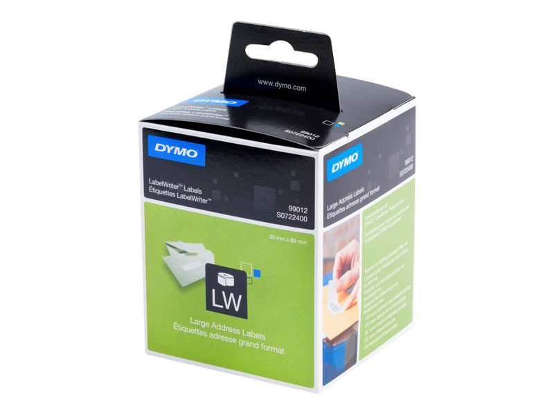 Dymo LabelWriter - Papier - permanenter Klebstoff - weiß - 36 x 89 mm 520 Etikett(en) (2 Rolle(n)x 260 Adressetiketten - für DYMO LabelWriter 310 - 315 - 320 - 330 - 400 - 450 - 4XL - SE450 - Wireless