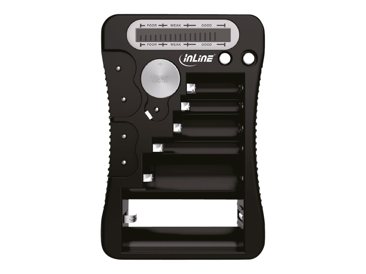InLine Batterietester - LCD-Anzeige - universell für AA - AAA - 9V - Knopfzellen