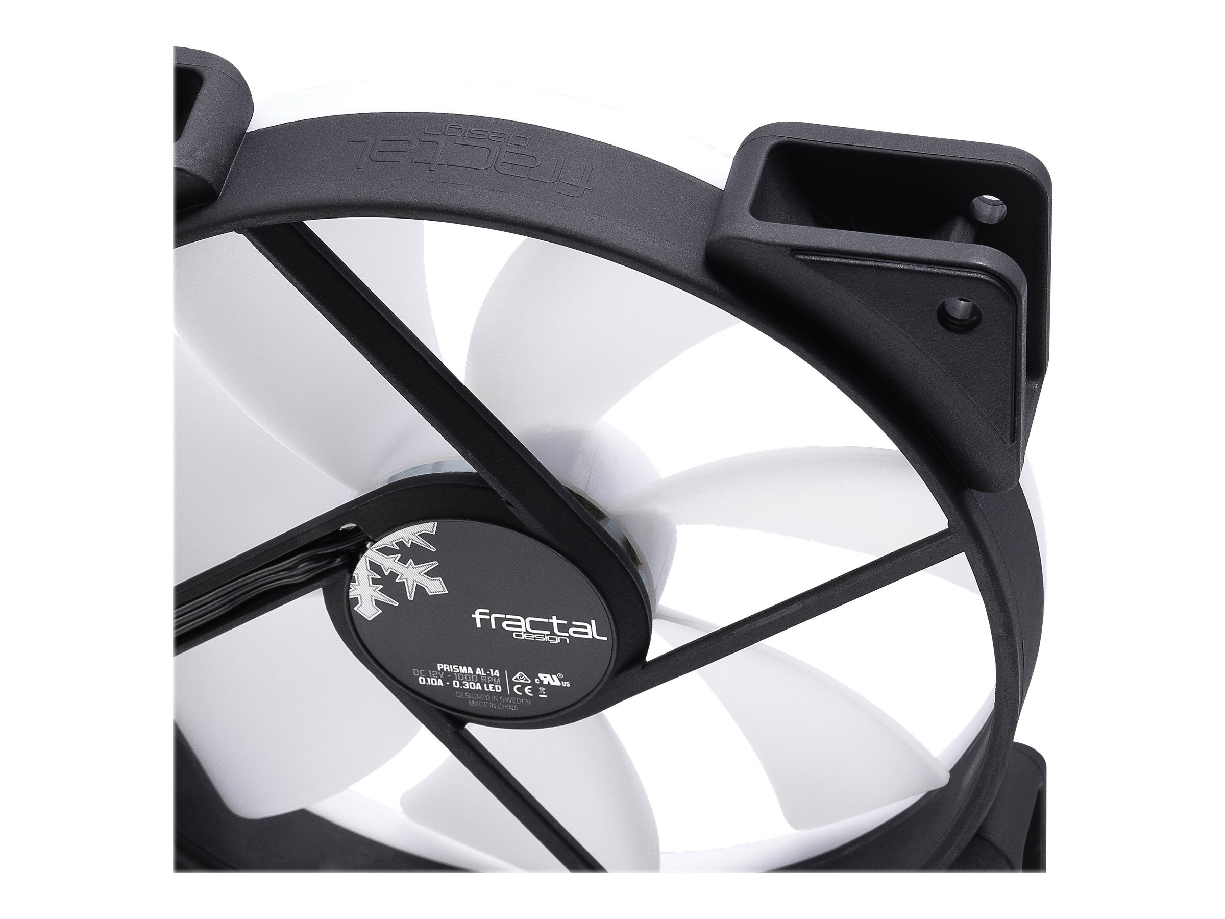 Fractal Design Prisma AL-14 - Gehäuselüfter - 140 mm - Schwarz, Weiß, halb transparent (Packung mit 3)1.000 rpm - 12 V - 63,33 cfm
