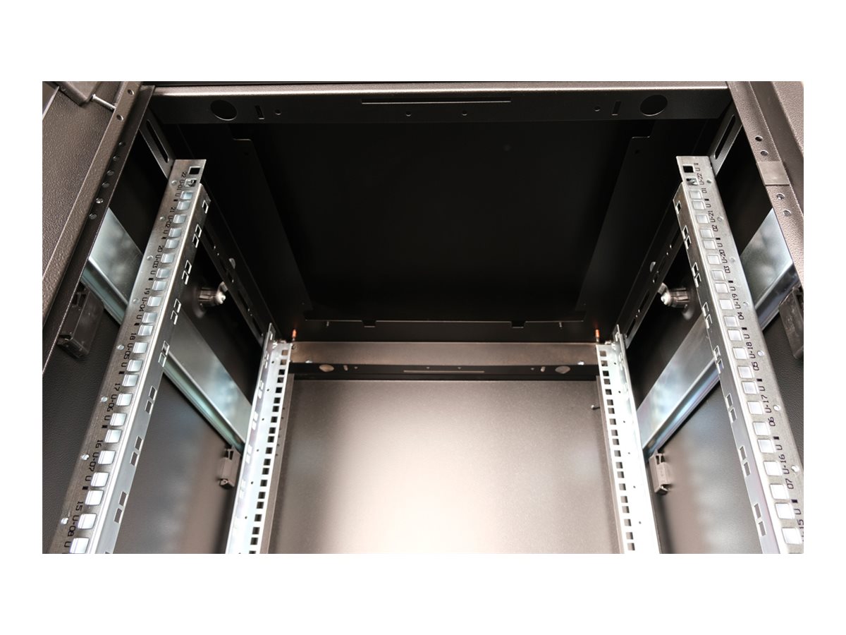 ROLINE Pro - Schrank Netzwerkschrank - mit Glastür, 600 x 600 mm (B x T)RAL 9005 - Jet Black - 22U - 48.3 cm (19")