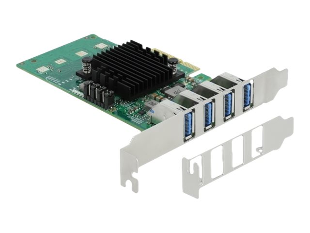 Delock PCI Express x4 Card to 4 x external USB3.0 Quad Channel - USB-Adapter - PCIe 2.0 x4 Low-Profile - USB 3.0 x 4