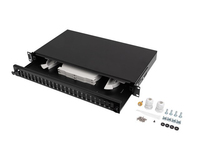 Lanberg Patch Panel - 24 x SC-Duplex / 24 x LC-Quad - Rack montierbar - SC/LC x 24 - RAL 9004, Schwarz - 1U - 48.3 cm (19")RACKMOUNT 19" 1U FIBER PATCH PANEL 24XSC DUPLEX / 24XLC QUAD SCHWARZ + ZUBEHÖ