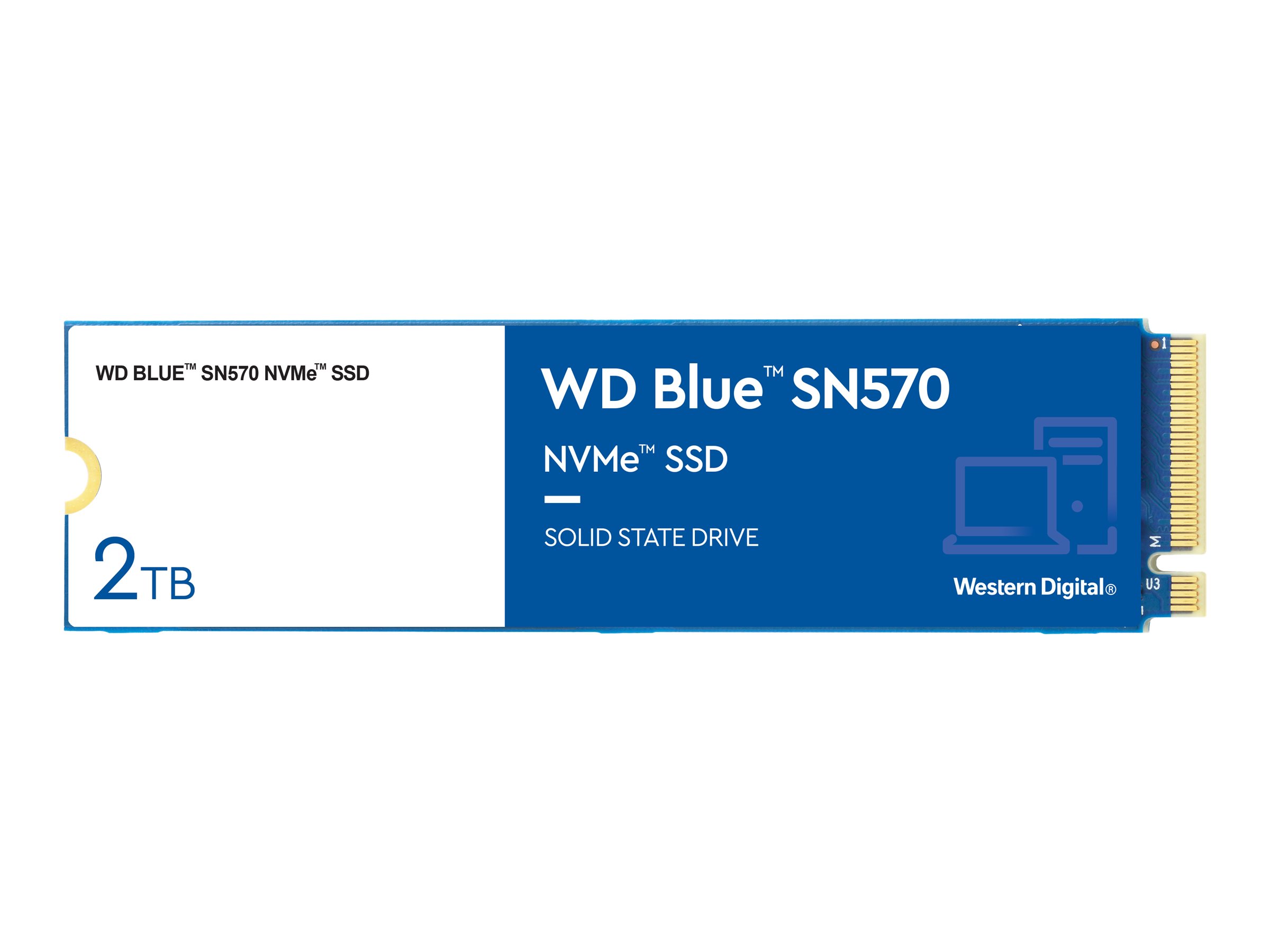WD Blue SN570 NVMe SSD WDS200T3B0C - SSD - 2 TB - intern - M.2 2280 - PCIe 3.0 x4 (NVMe)2 TB - M.2 - PCIe Gen3 x4 - NVMe 1.4 - 3500 MB/s Lesen - 3500 MB/s Schreiben