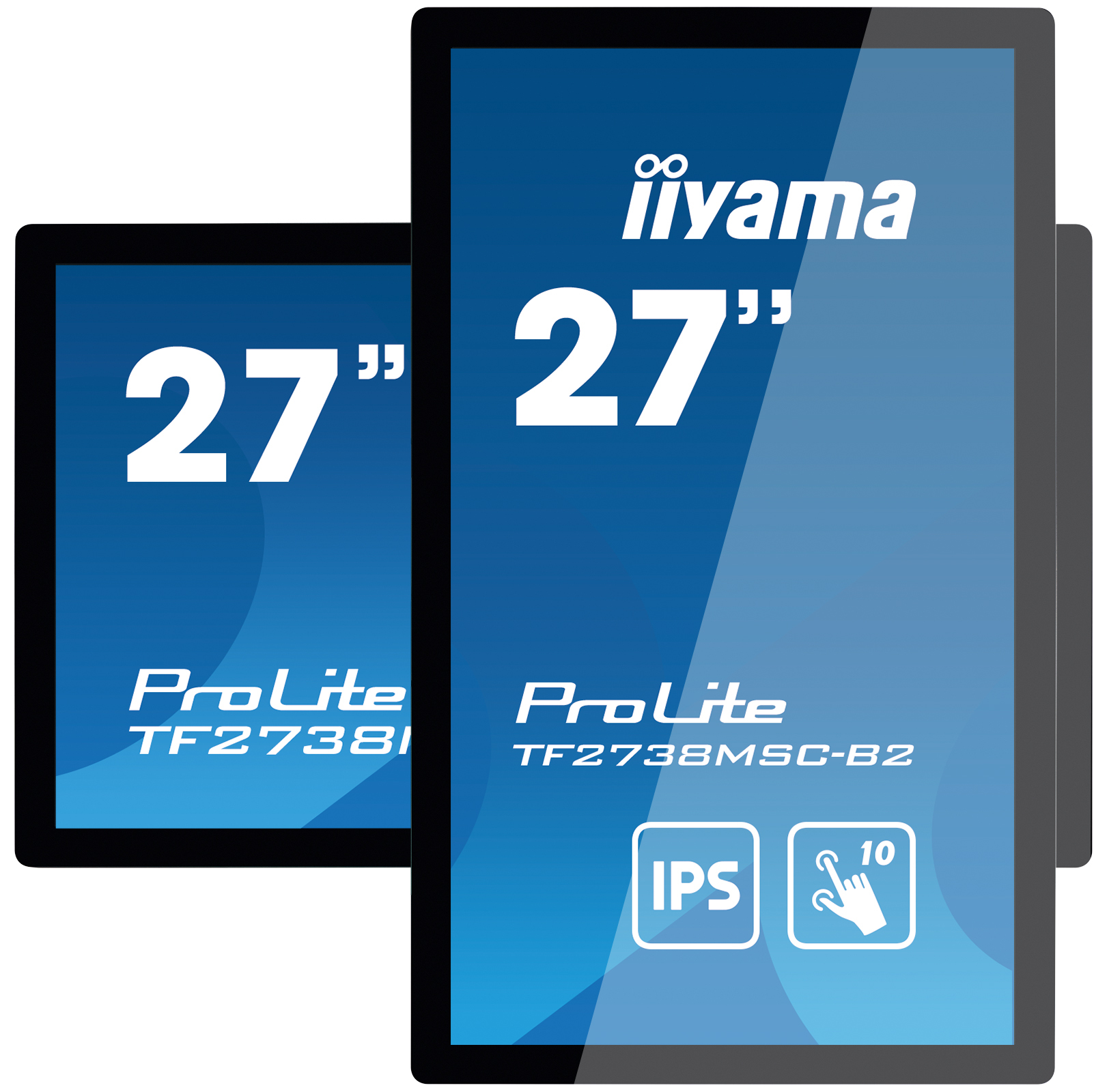 Iiyama ProLite TF2738MSC-B2 - LED-Monitor - 69 cm (27")offener Rahmen - Touchscreen - 1920 x 1080 Full HD (1080p) @ 60 Hz - A-MVA+ - 300 cd/m² - 3000:1 - 5 ms - HDMI - DVI - DisplayPort - Lautsprecher