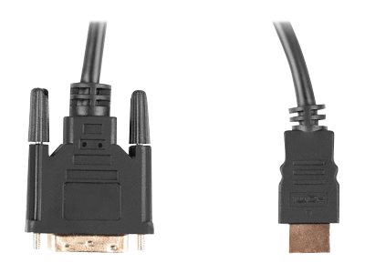 Lanberg Adapterkabel - Dual Link - HDMI männlichzu DVI-D männlich - 3 m - Doppelisolierung - Schwarz - Daumenschrauben - 4K Unterstützung