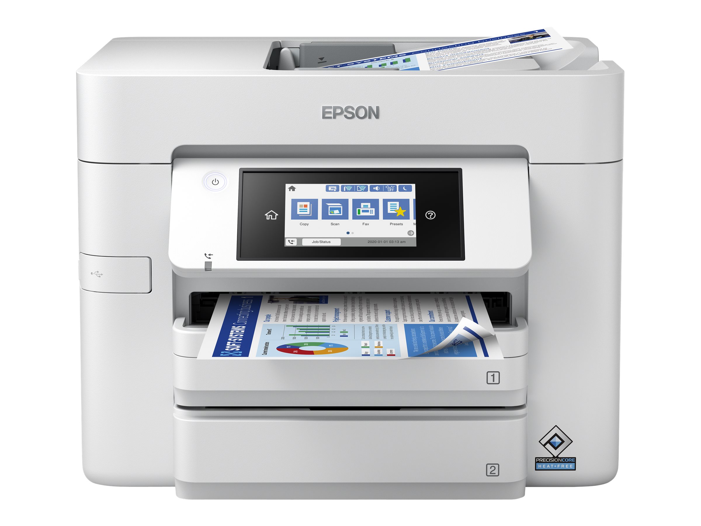 Epson WorkForce Pro WF-C4810DTWF - Multifunktionsdrucker - Farbe - Tintenstrahl - A4/Legal (Medien)bis zu 36 Seiten/Min. (Drucken) - 500 Blatt - USB 2.0 - LAN - Wi-Fi(n) - USB-Host