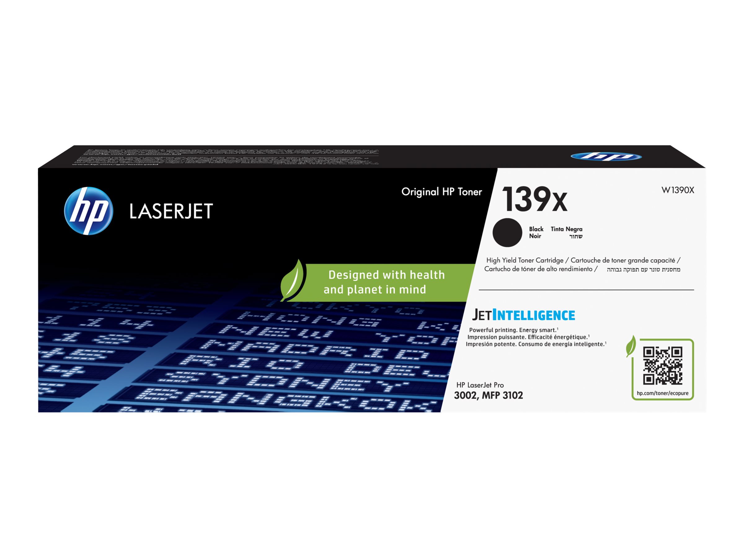 HP 139X - Hohe Ergiebigkeit - Schwarz - original - LaserJet - Tonerpatrone (W1390X)für LaserJet Pro 3001 - 3002 - 3003 - 3004 - M309 - MFP 3101 - MFP 3102 - MFP 3103 - MFP 3104