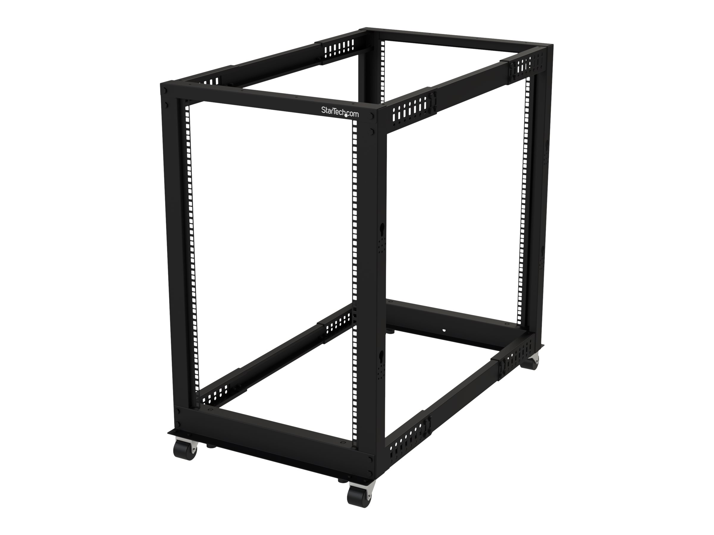 StarTech.com 19-Zoll Serverschrank - 18HE Laborgestell - Tiefenverstellbar 56 bis 102 cm, Tragfähigkeit 544kg - Dell PowerEdge HP ProLiant ThinkServer (4POSTRACK18U)Schrank offener Rahmen - 4 Pfosten