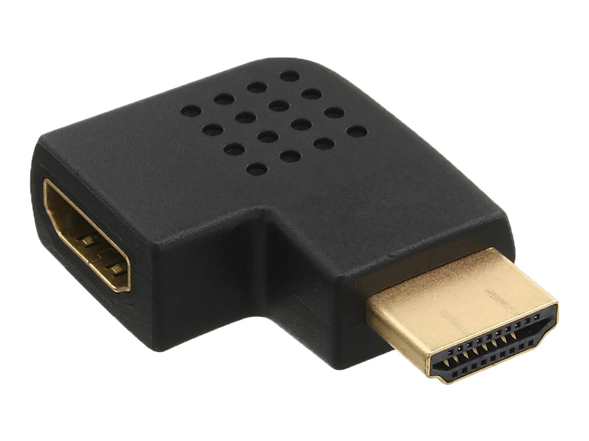 InLine HDMI Adapter - Stecker / Buchse - seitlich links gewinkelt - 4K2Kweiblich - Schwarz - links-gewinkelter Stecker