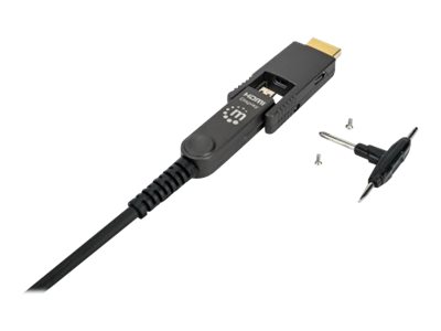 Manhattan HDMI to Micro HDMI Plenum-Rated Cable, 4K@60Hz (Premium High Speed)30m - Active - Detachable HDMI Male (Type A) - Male to Male - Black - Gold Plated Contacts -  - Polybag - Highspeed - Kit H