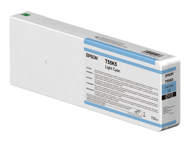 Epson T55K5 - 700 ml - hell Cyan - originalTintenpatrone - für SureColor SC-P6000 - SC-P7000 - SC-P7000V - SC-P8000 - SC-P9000 - SC-P9000V