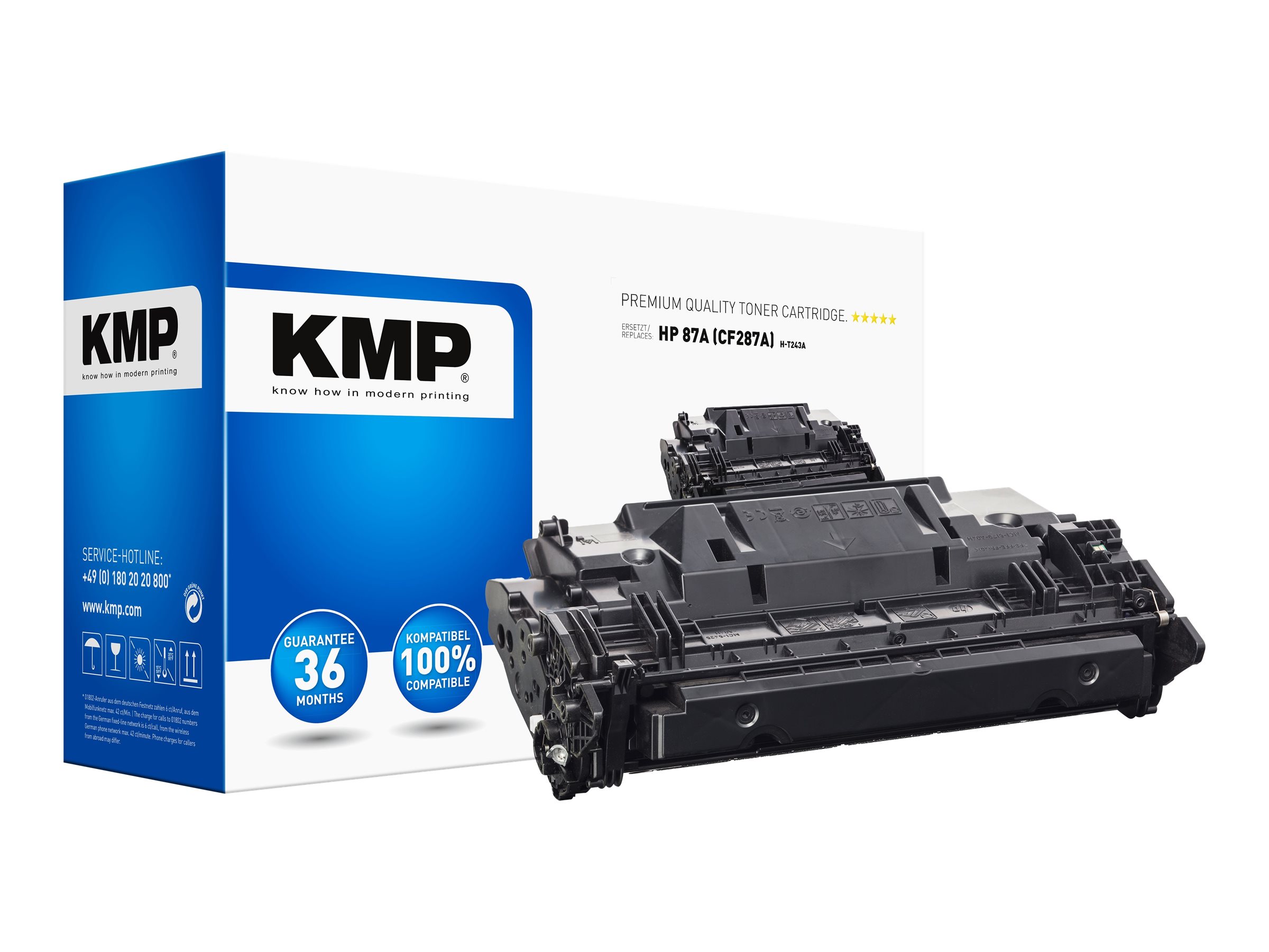 KMP H-T243A - 400 g - Schwarz - kompatibel - Tonerpatrone (Alternative zu: HP 87A)für HP LaserJet Enterprise M506; LaserJet Enterprise Flow MFP M527; LaserJet Pro M501