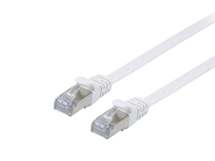 Equip Cat.6A U/FTP Flat Patchkabel, 10m, Weiß, 10 m, Cat6a, U/FTP (STP), RJ-45, RJ-45, WeißCat.6A U/FTP Flat Patchkabel - 10m - Weiß