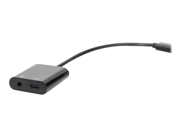 DIGITUS USB-C Adapter / Konverter, USB-C auf USB-C  + 3.5mm KlinkeUSB-C männlich zu mini-phone stereo 3.5 mm - USB-C weiblich - 20 cm - Schwarz