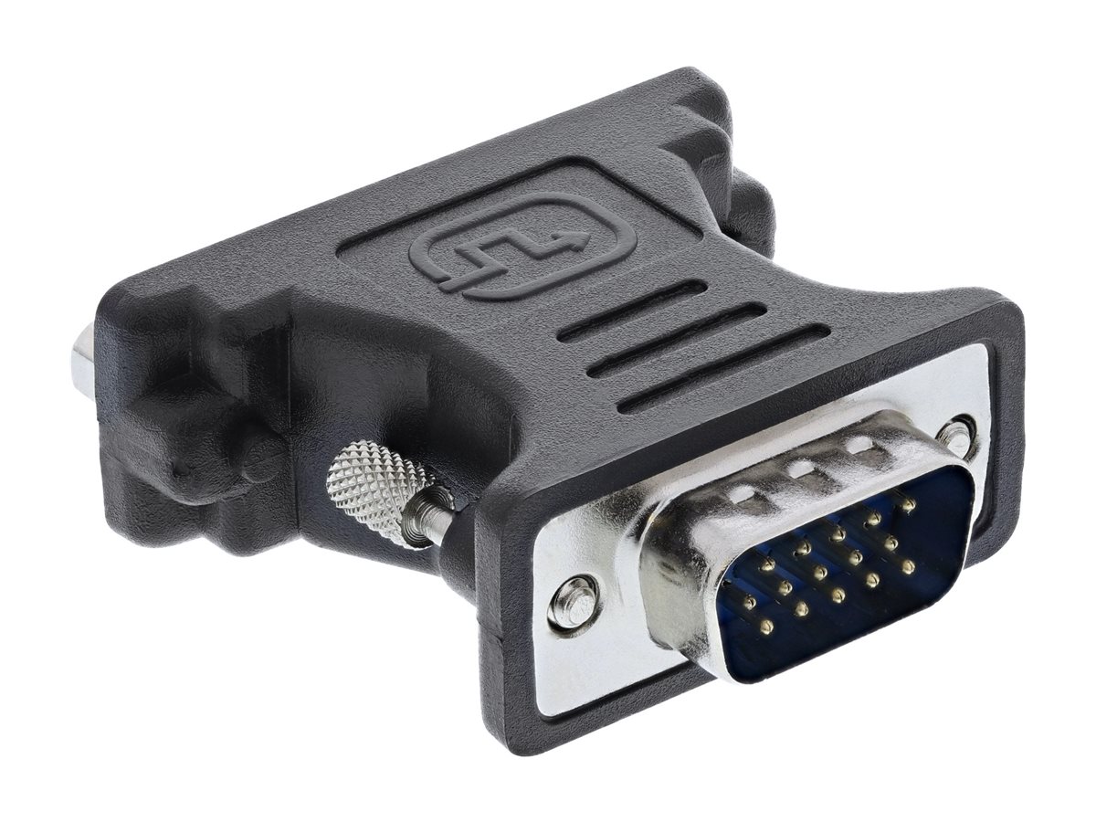 InLine DVI-A Adapter - Analog 24+5 Buchse auf 15pol HD Stecker (VGA)(M) - Schwarz