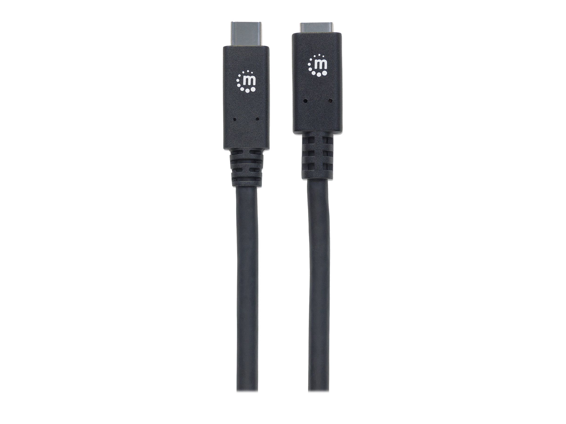 Manhattan USB-C to USB-C Extension Cable, 50cm, Male to Female, 10 Gbps (USB 3.2 Gen2 aka USB 3.1)5A (super fast charging) - SuperSpeed+ USB - Black -  - Polybag - USB-Verlängerungskabel - USB-C (M) z