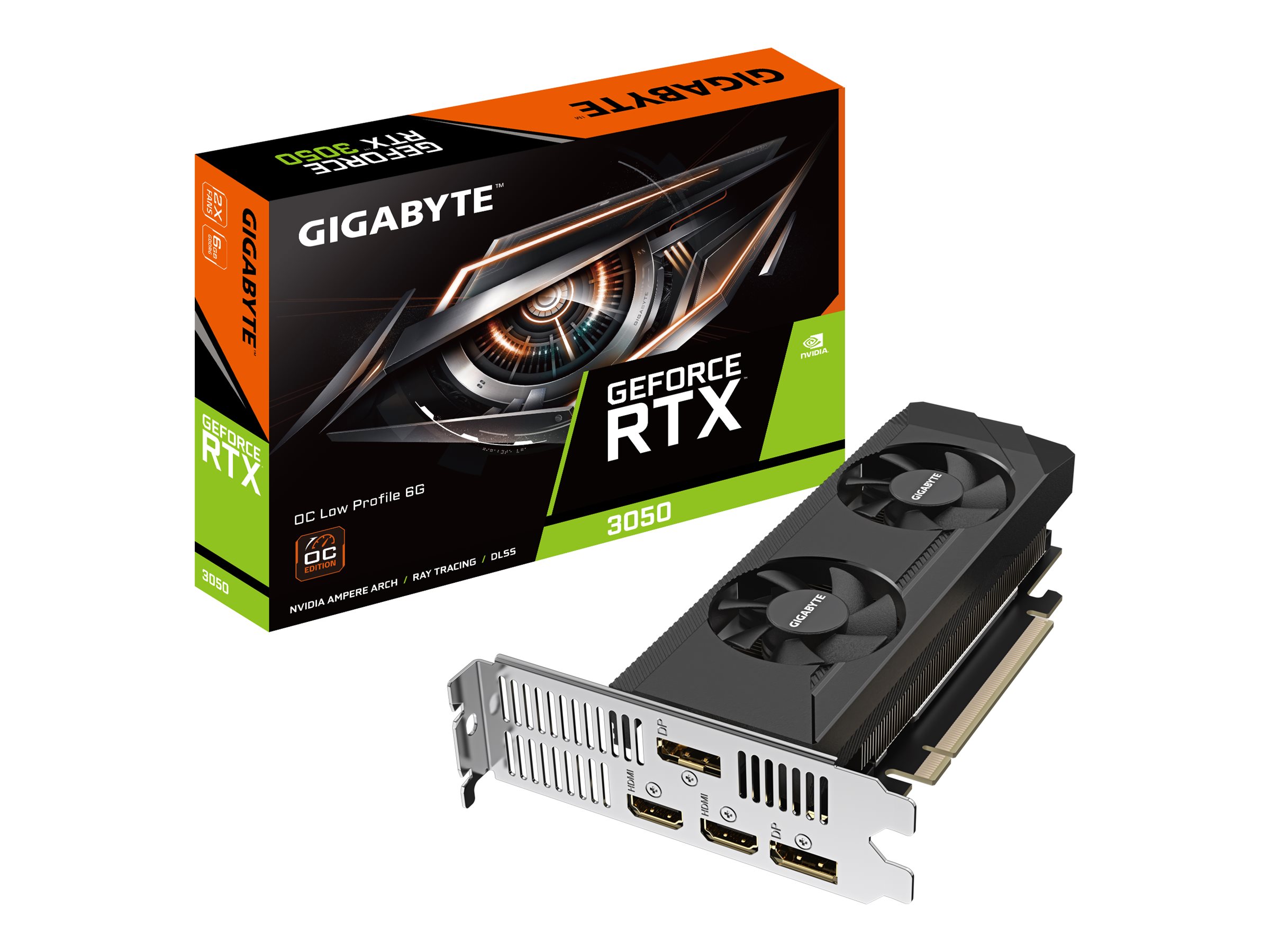 Gigabyte GeForce RTX 3050 OC 6G - GrafikkarteGF RTX 3050 - 6 GB GDDR6 - PCIe 4.0 Low-Profile - 2 x DisplayPort - 2 x HDMI - Box