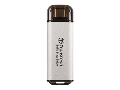 Transcend ESD300S - SSD - 512 GB - extern (tragbar)USB 3.2 Gen 2x1 (USB-C Steckverbinder) - Silber