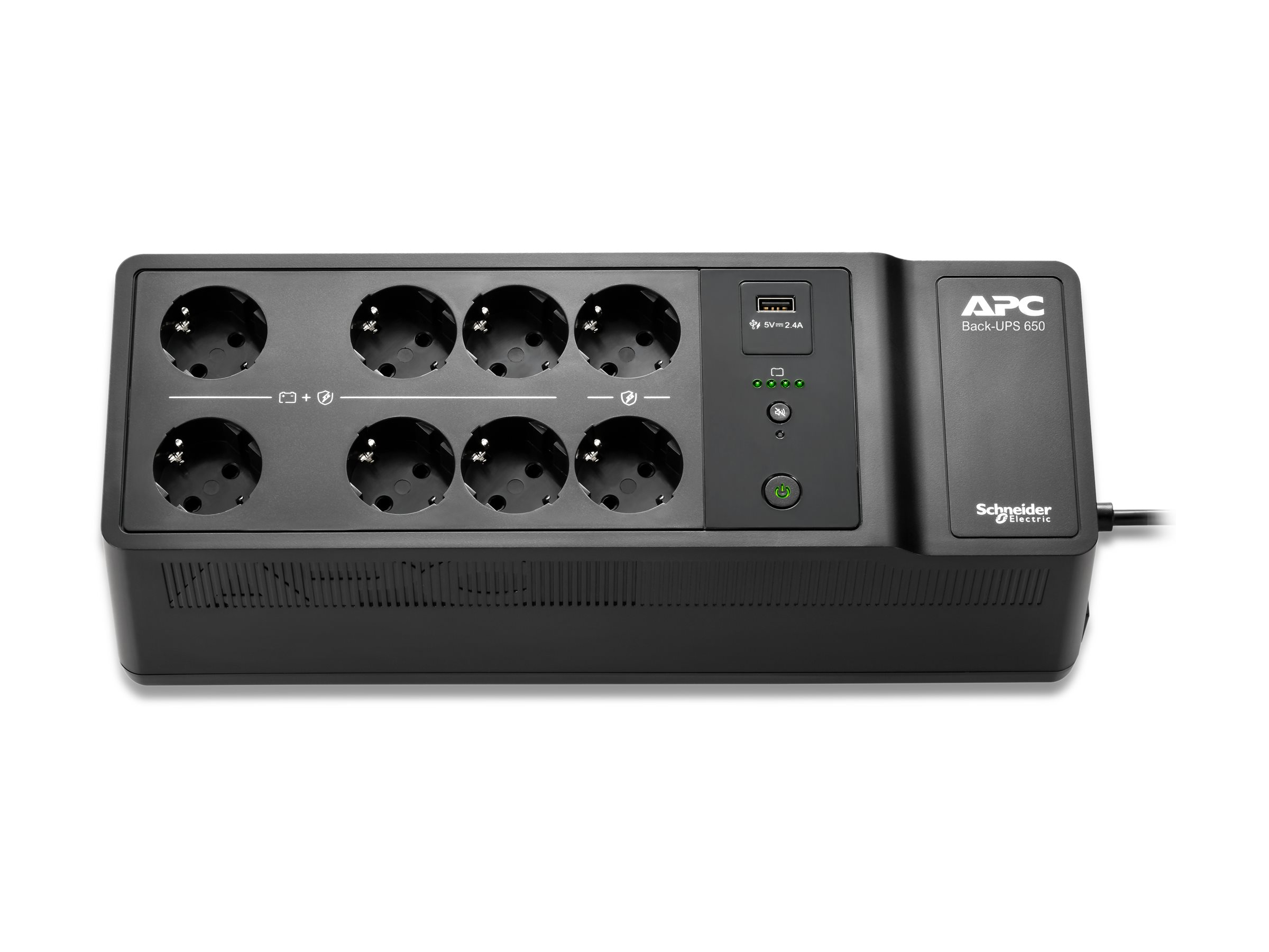 APC Back-UPS BE650G2-GR - USV - Wechselstrom230 V - 400 Watt - 650 VA - Ausgangsanschlüsse: 8 - Schwarz