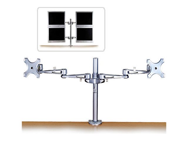Lindy Dual Adjustable LCD Arms - Montagekomponente (2 Gelenkarme)für 2 LCD-Displays - Silber - Bildschirmgröße: 35.6 - 50.8 cm (14" - 20") - Stangenbefestigung