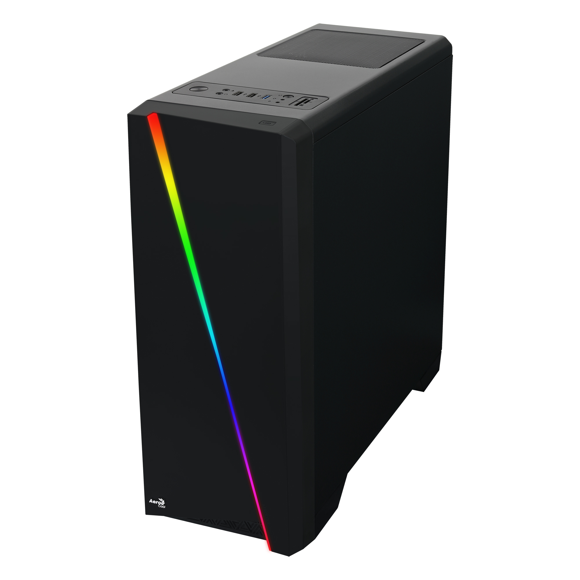 AEROCOOL ADVANCED TECHNOLOGIES AeroCool Cylon - Tower - ATX - Seitenteil mitFenster - keine Spannungsversorgung - Schwarz - USB/Audio