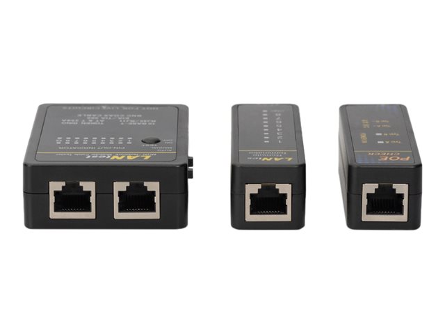 DIGITUS Netzwerk- und Kommunikationskabel Tester, RJ45 und BNCNetzwerktester-Set