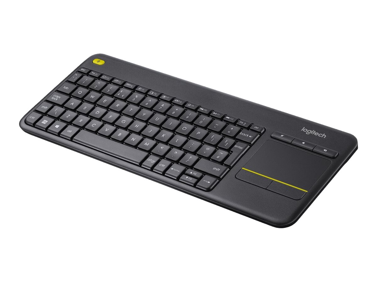 Logitech Wireless Touch Keyboard K400 PlusTastatur - kabellos - 2.4 GHz - QWERTY - US International - Schwarz