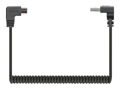 Manhattan USB-A to Micro-USB Cable, 1m, Male to Male, Black, 480 Mbps (USB 2.0)Tangle Resistant Curly Design - Angled Connectors - Ideal for Charging Cabinets/Carts - Hi-Speed USB -  - Polybag - USB-K
