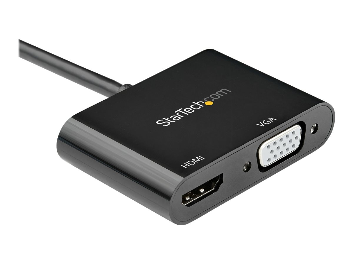 StarTech.com Startech Adapter DispayPort auf VGA - HDMI 4K 60Hz - DP Video Adapter - Videoadapter - DisplayPort männlich zu HD-15 (VGA)HDMI weiblich - 23.2 cm - Schwarz - 4K Unterstützung