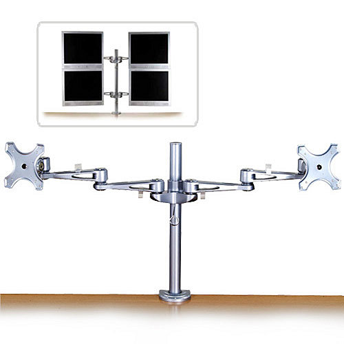 Lindy Dual Adjustable LCD Arms - Montagekomponente (2 Gelenkarme)für 2 LCD-Displays - Silber - Bildschirmgröße: 35.6 - 50.8 cm (14" - 20") - Stangenbefestigung