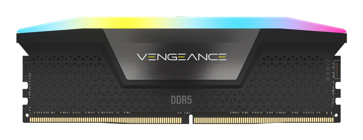 Corsair Vengeance RGB - DDR5 - Modul - 8 GBDIMM 288-PIN - 5200 MT/s / PC5-41600 - CL40 - 1.25 V - ungepuffert - on-die ECC - Schwarz