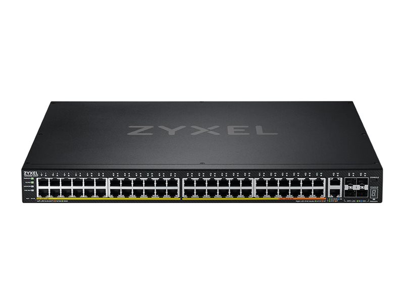 ZyXEL XGS2220 Series XGS2220-54HP - Switch - 48 Port GbE L3 Access, NebulaFLEX Cloud, mit 6 10G Uplink - managed - 40 x 10/100/1000 (PoE+)+ 8 x 10/100/1000 (PoE++) + 2 x 1/2.5/5/10 (PoE++) + 4 x 10 Gi