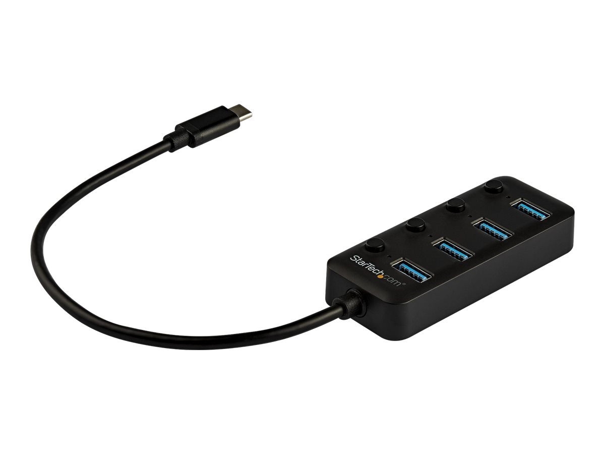 StarTech.com 4 Port USB-C Hub - 4x USB-A mitindividuellen An/Aus-Schaltern - Mobiler USB C zu USB 3.0 Verteiler - USB Type-C Splitter - Hub - 4 x USB 3.1 Gen 1 - Desktop