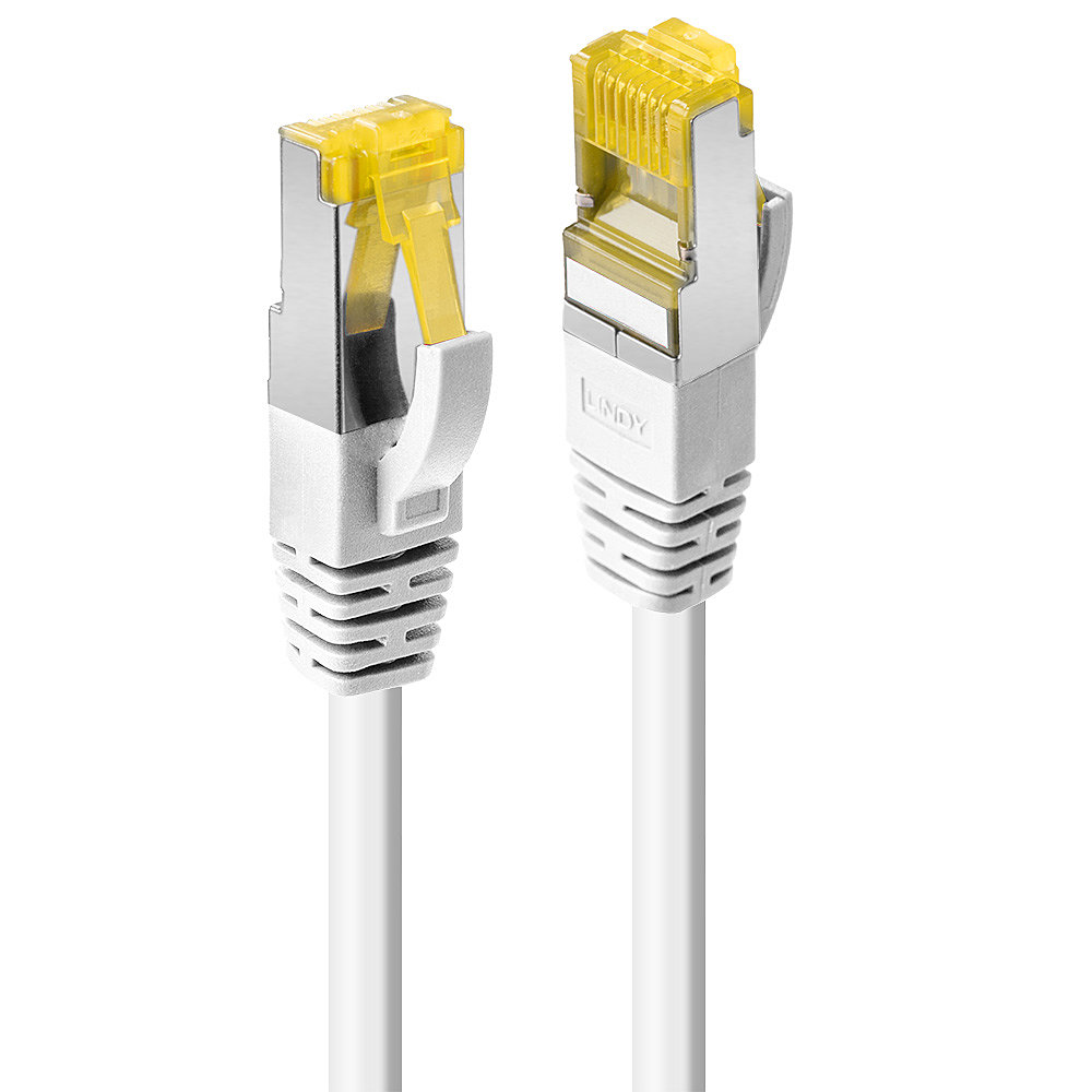 Lindy Patch-Kabel - RJ-45 (M) zu RJ-45 (M)30 cm - SFTP - PiMF - CAT 7 (Kabel) / CAT 6a (Anschlüsse) - halogenfrei - ohne Haken - weiß