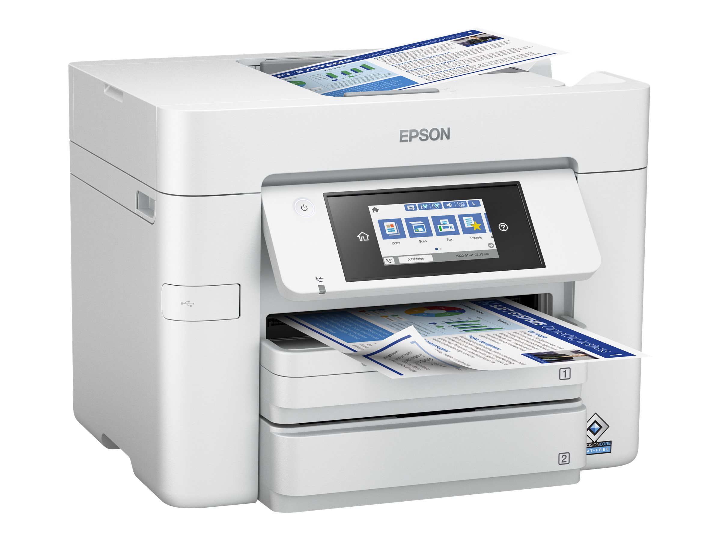 Epson WorkForce Pro WF-C4810DTWF - Multifunktionsdrucker - Farbe - Tintenstrahl - A4/Legal (Medien)bis zu 36 Seiten/Min. (Drucken) - 500 Blatt - USB 2.0 - LAN - Wi-Fi(n) - USB-Host
