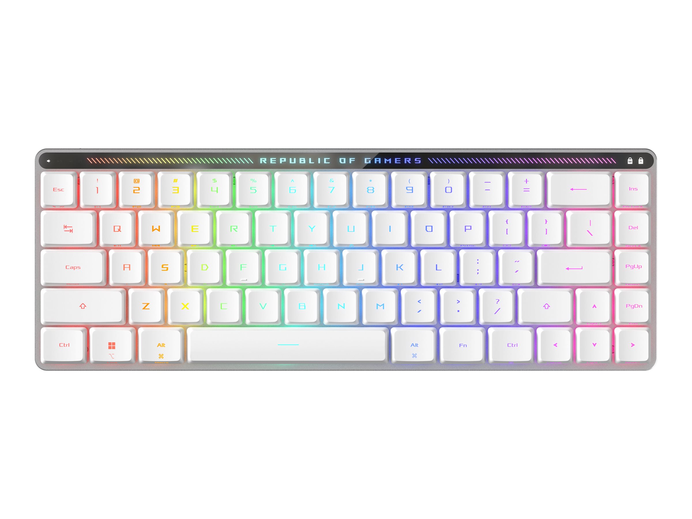 ASUS ROG Falchion RX - Tastatur - 65% - compactbacklit - kabellos - USB - 2.4 GHz - Bluetooth 5.1 - QWERTZ - Tastenschalter: ROG RX RED Low Profile - weiß