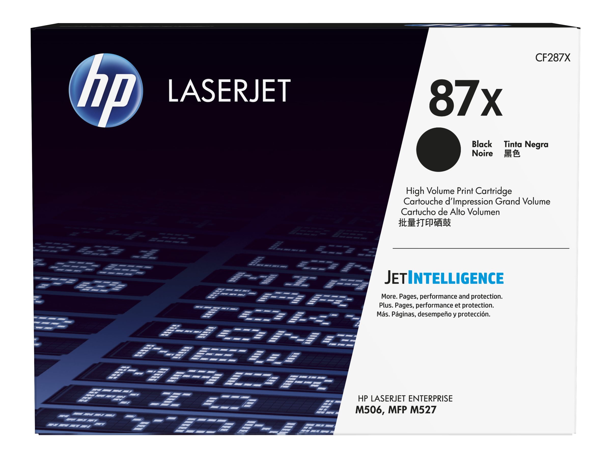 HP 87X - Hohe Ergiebigkeit - Schwarz - original - LaserJet - Tonerpatrone (CF287X)für LaserJet Enterprise M506 - MFP M527; LaserJet Enterprise Flow MFP M527; LaserJet Pro M501