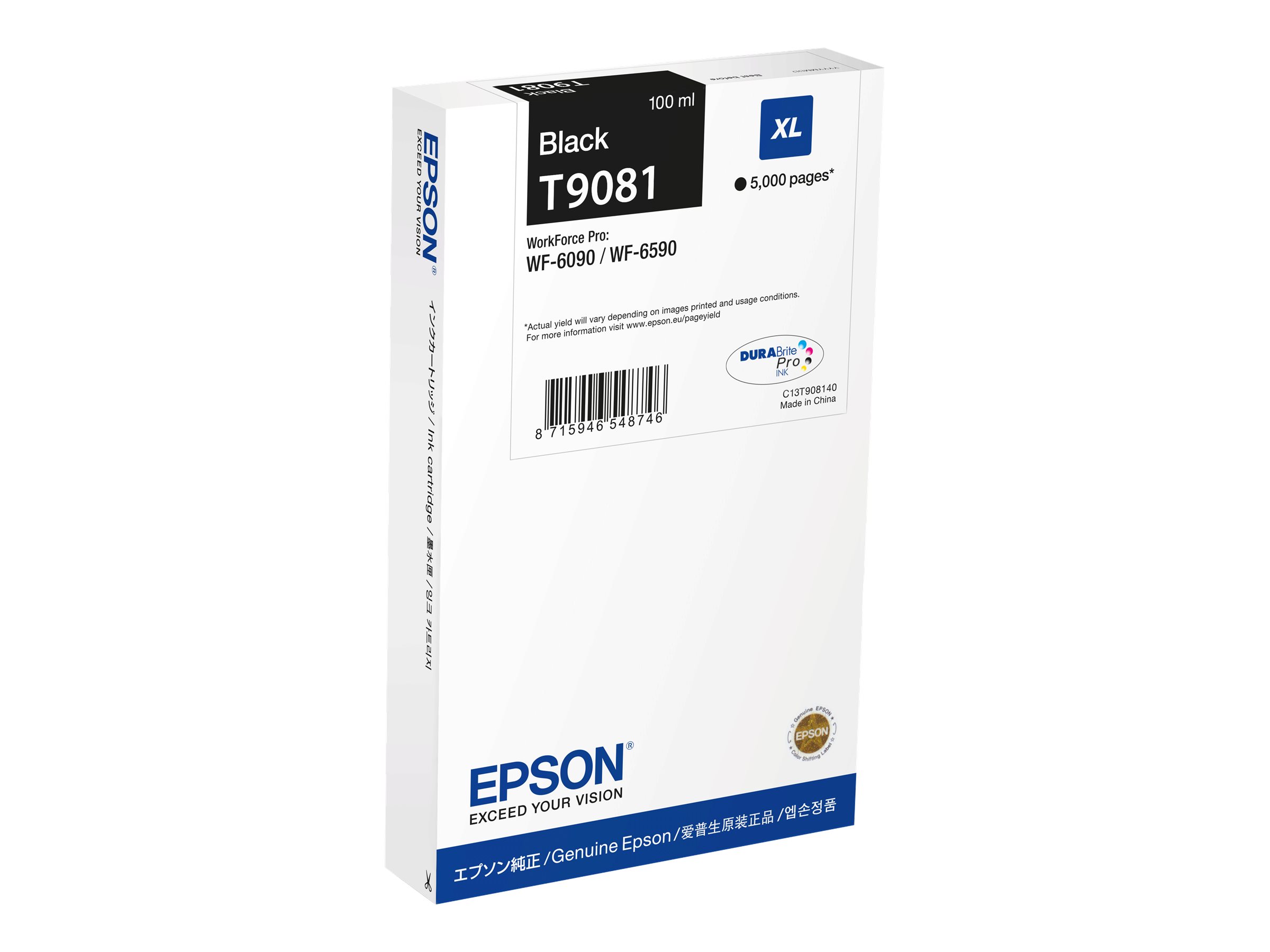 Epson T9081 - 100 ml - XL - Schwarz - originalBox - Tintenpatrone