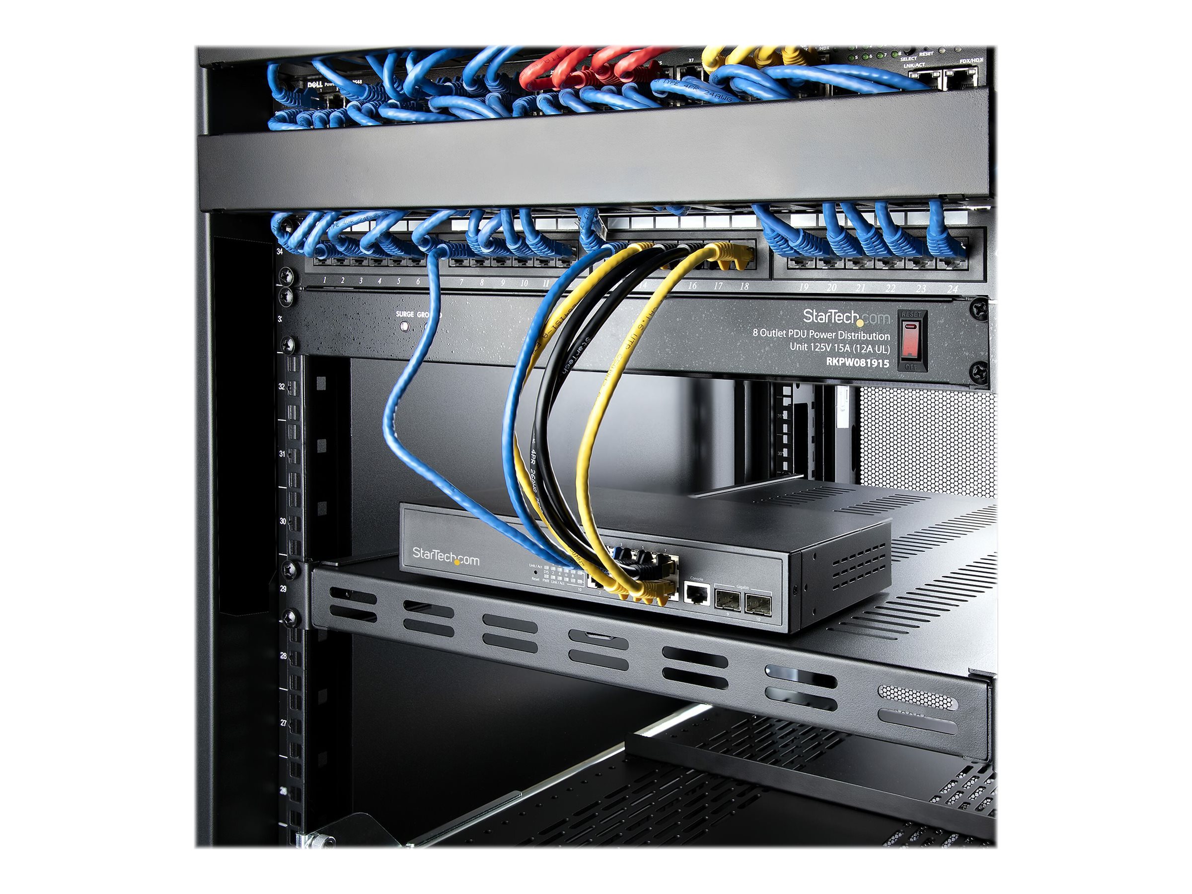 StarTech.com Server Rack Shelf - 1U - Adjustable Mount Depth - Heavy Duty - Rack - Regal - Schwarz - 1U - 48.3 cm (19")für P/N: RK1233BKM - RK2433BKM - RK2537BKM - RK3236BKF - RK4236BKB - RK4242BK24 -