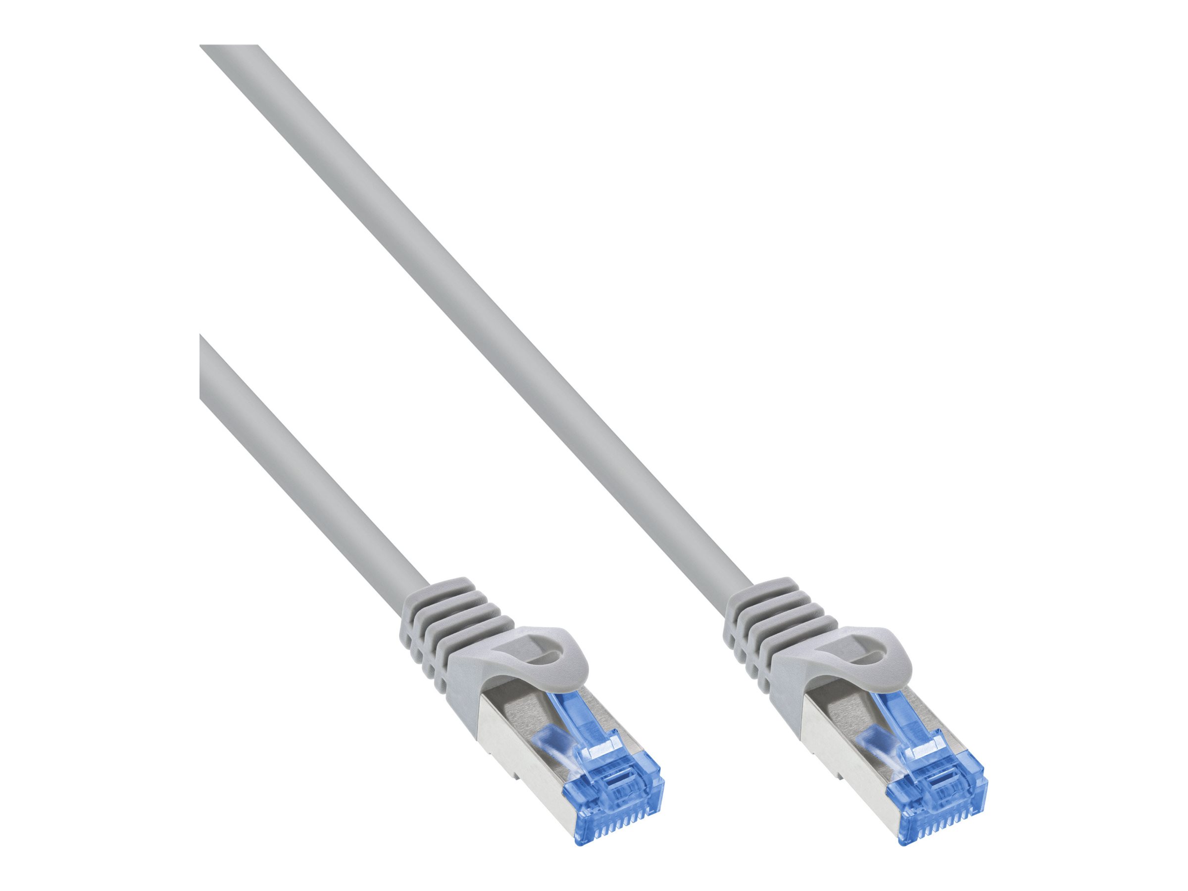InLine Patchkabel - Cat.6A - S/FTP - TPE flexibel - grau - 7,5m7.5 m - SFTP - PiMF - CAT 6a - halogenfrei - geformt - ohne Haken - Grau