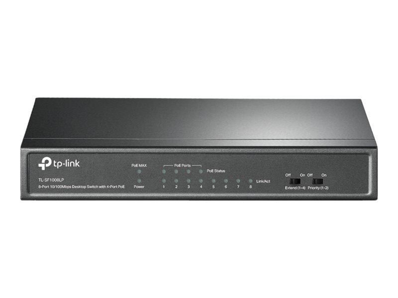 TP-LINK TL-SF1008LP - V1 - Switch - unmanaged - 8 x 10/100 (4 PoE)Desktop - wandmontierbar - PoE (41 W)