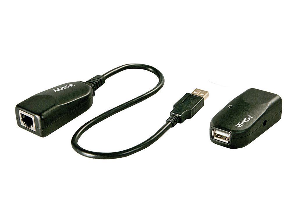 Lindy USB 2.0 CAT5 Extender (Transmitter and Receiver units) - USB-Erweiterung - bis zu 50 mCAT 5 - 50 m