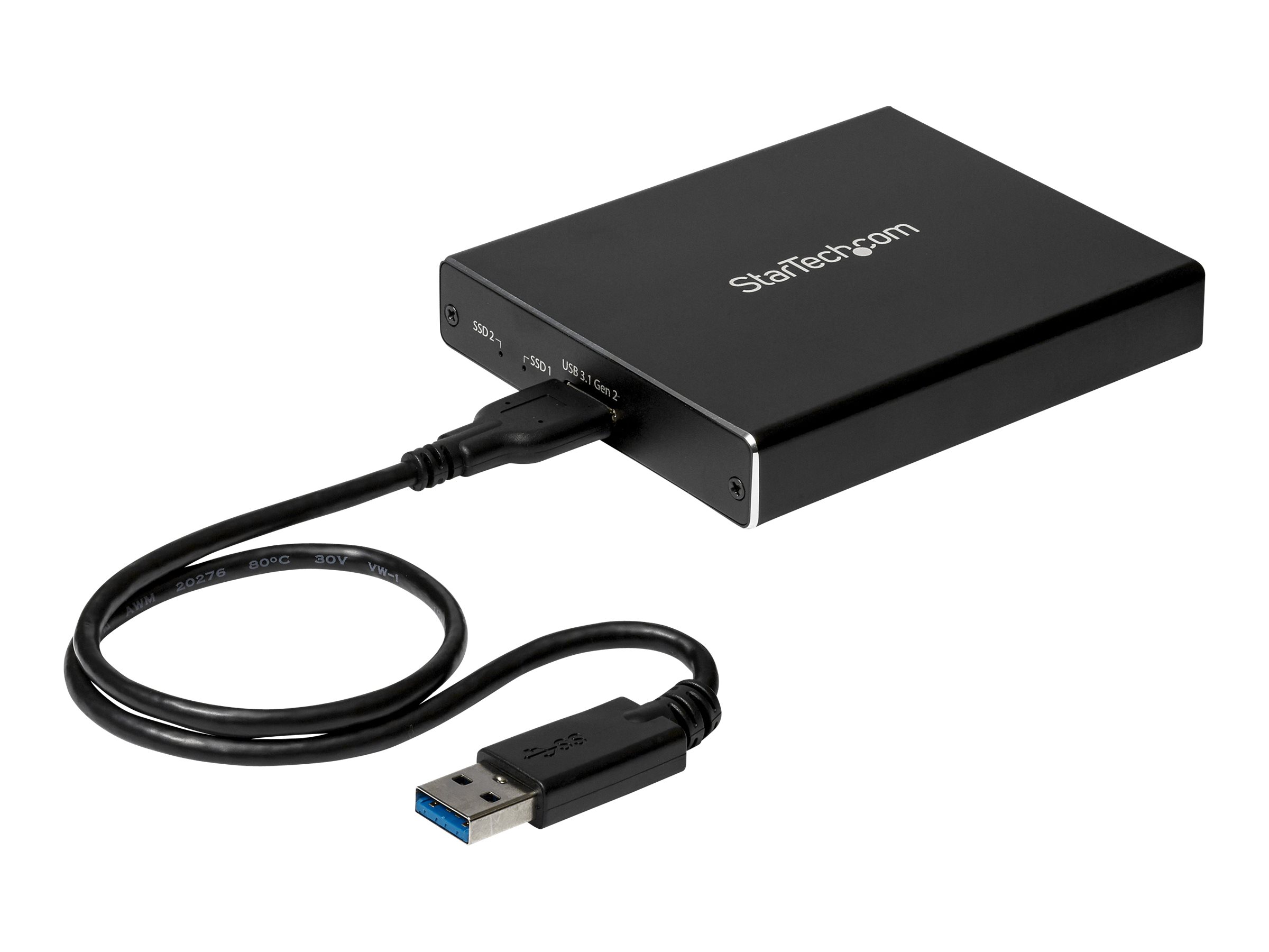 StarTech.com StarTech SSD Festplattengehäuse für zwei M.2 Festplatten - USB 3.1 Type C - USB C Kabel - USB 3.1 Case zu 2x M2 Adapter - Flash-Speicher-Array - 2 Schächte - USB 3.1 (extern)für P/N: TBLT