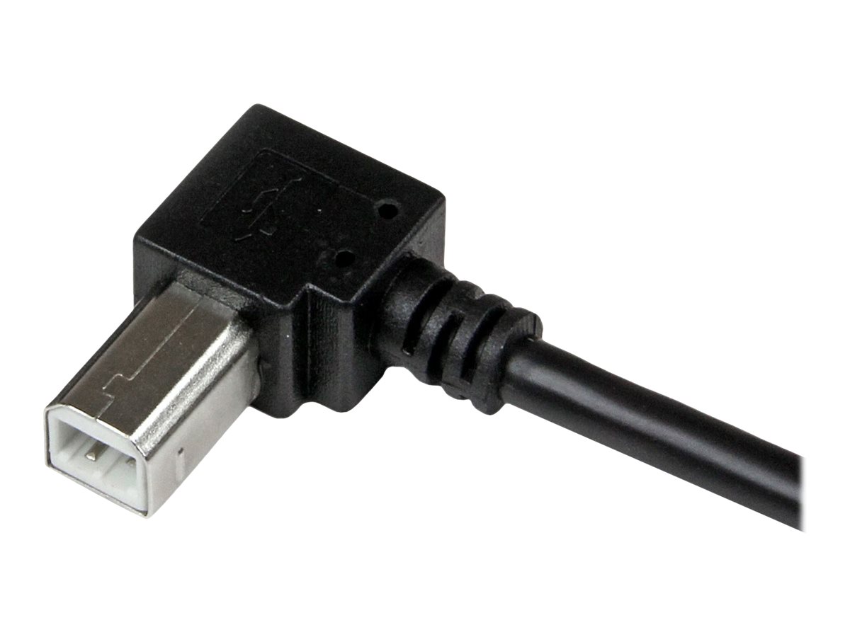 StarTech.com 2m USB 2.0 A auf B Kabel rechts gewinkelt - St/St - USB Druckerkabel - USB-Kabel - USB Typ B (M)zu USB (M) - USB 2.0 - 2 m - 90° Stecker - Schwarz