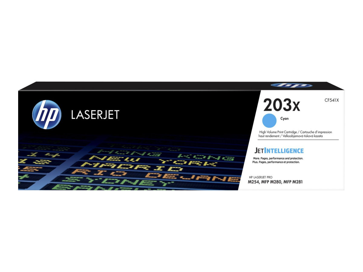 HP 203X - Hohe Ergiebigkeit - Cyan - original - LaserJet - Tonerpatrone (CF541X)203X Cyan Original LaserJet-Tonerkartusche mit hoher Reichweite