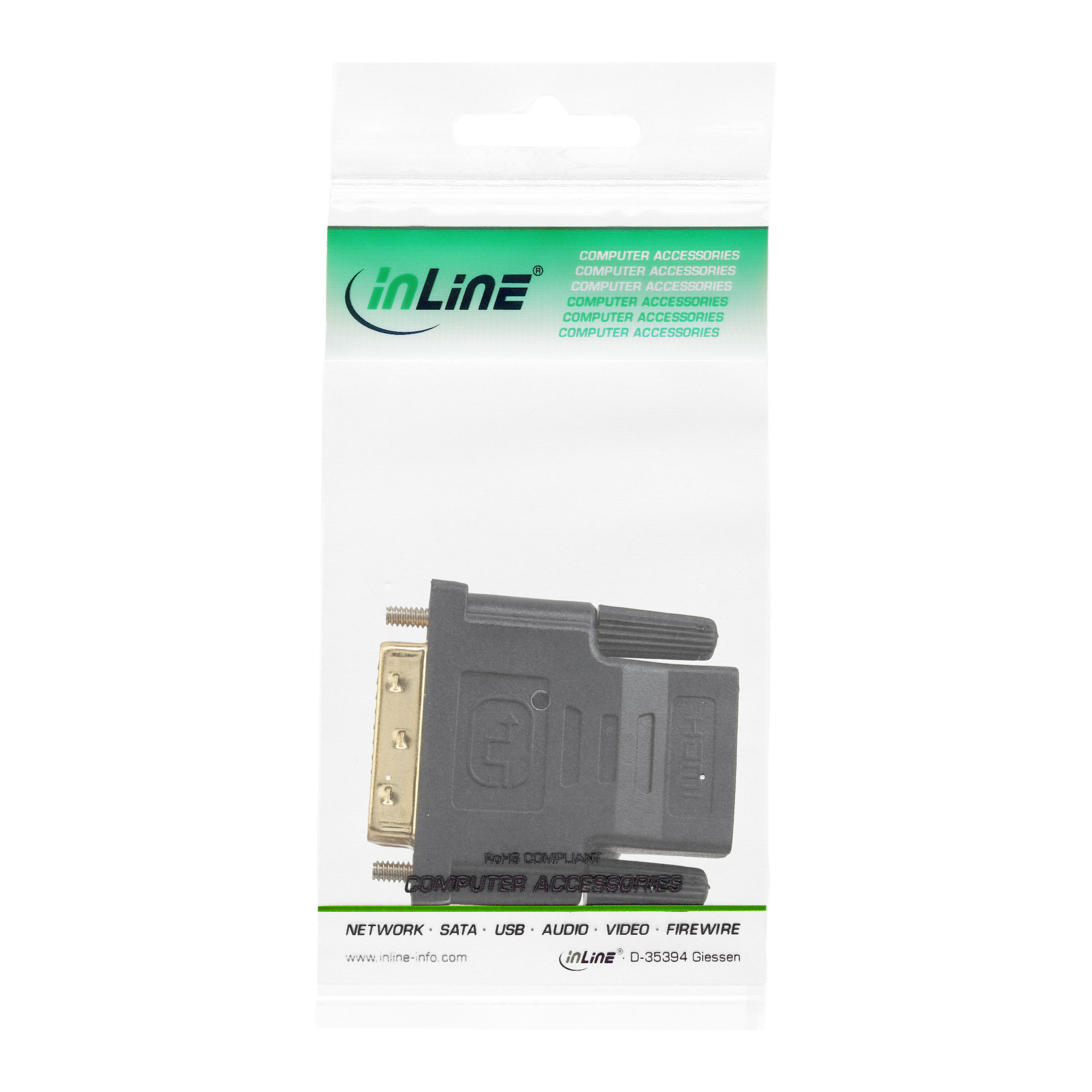 InLine HDMI-DVI Adapter - HDMI Buchse auf DVI Stecker - 4K2Kzu DVI-D männlich