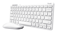 Trust Lyra Funktastatur & Funkmaus für mehrere Geräte, Kabellos, RF Wireless + Bluetooth, Scherenschalter, QWERTZ, Weiß, Maus enthaltenKabellose Tastatur + Maus - Weiß